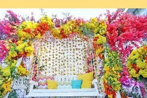 Floral Swing for Haldi Photos - Best Lakh Bangle Maker India
